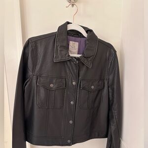 Free People black leather jacket.  New without tags.  Never worn